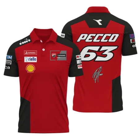 Francesco Bagnaia Ducati Lenovo Team Exclusive Logo Polo Shirt QTMTGP140525A3-PL