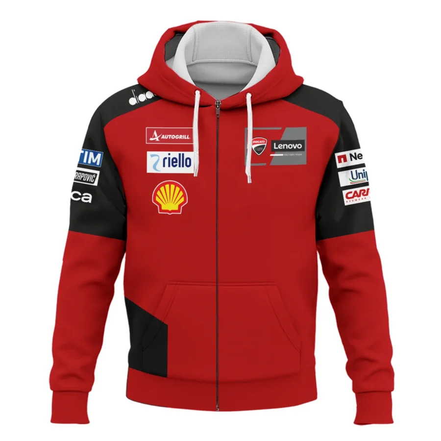 Marc Márquez Ducati Lenovo Team Exclusive Logo Zipper Hoodie QTMTGP140525A2-ZHD - Image 2