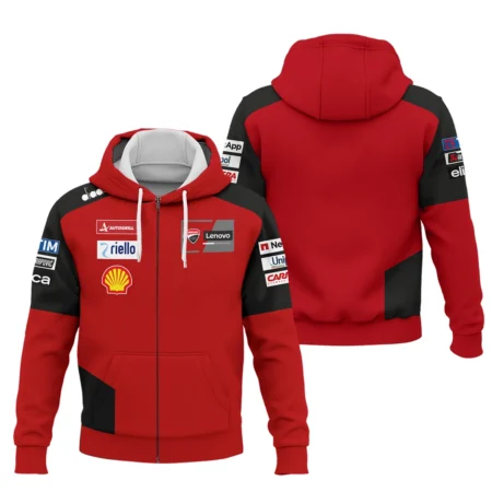 Ducati Lenovo Team Exclusive Logo Zipper Hoodie QTMTGP140525A1-ZHD