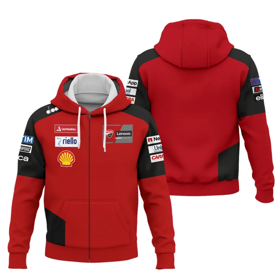 Ducati Lenovo Team Exclusive Logo Zipper Hoodie QTMTGP140525A1-ZHD