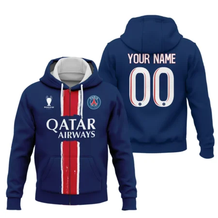PSG Munich 25 Final Exclusive Logo Zipper Hoodie QTPSG310525A4-ZHD