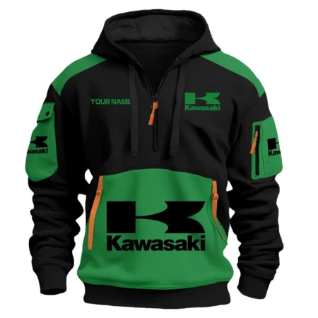 Kawasaki Motorcycles  Exclusive Logo Hoodie Half Zipper QTMT160525A3KAW