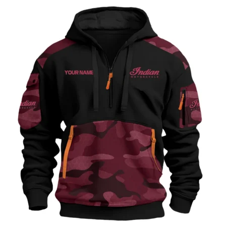 Indian Motorcycle Motorcycles  Exclusive Logo Hoodie Half Zipper QTMT160525A2IND