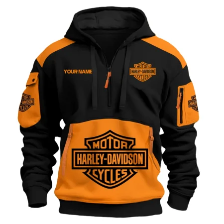 Harley-Davidson Motorcycles  Exclusive Logo Hoodie Half Zipper QTMT160525A3HD