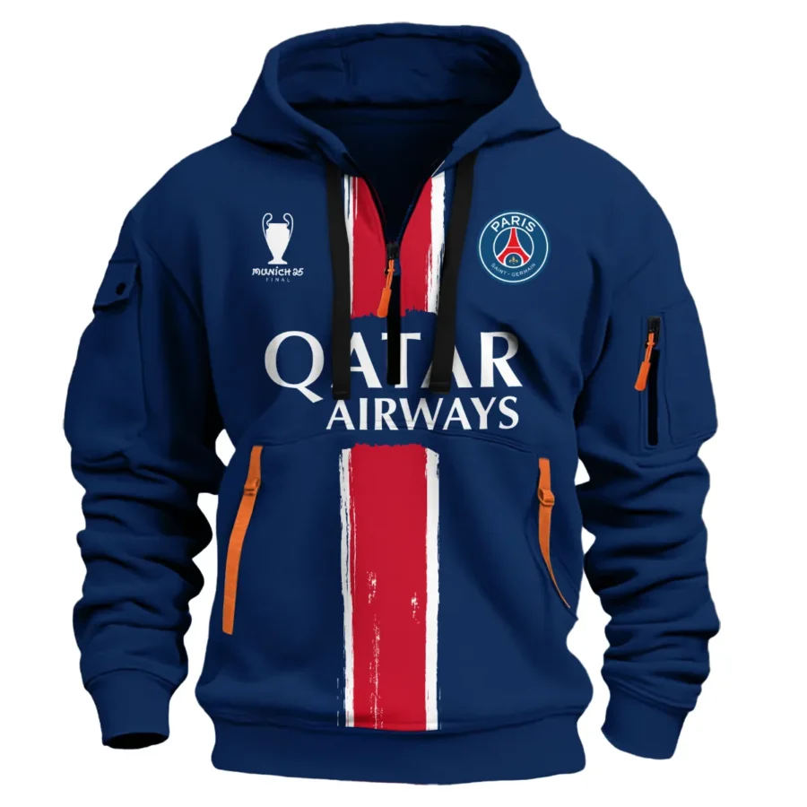 PSG Munich 25 Final Exclusive Logo Hoodie Half Zipper QTPSG310525A4-HDF - Image 2