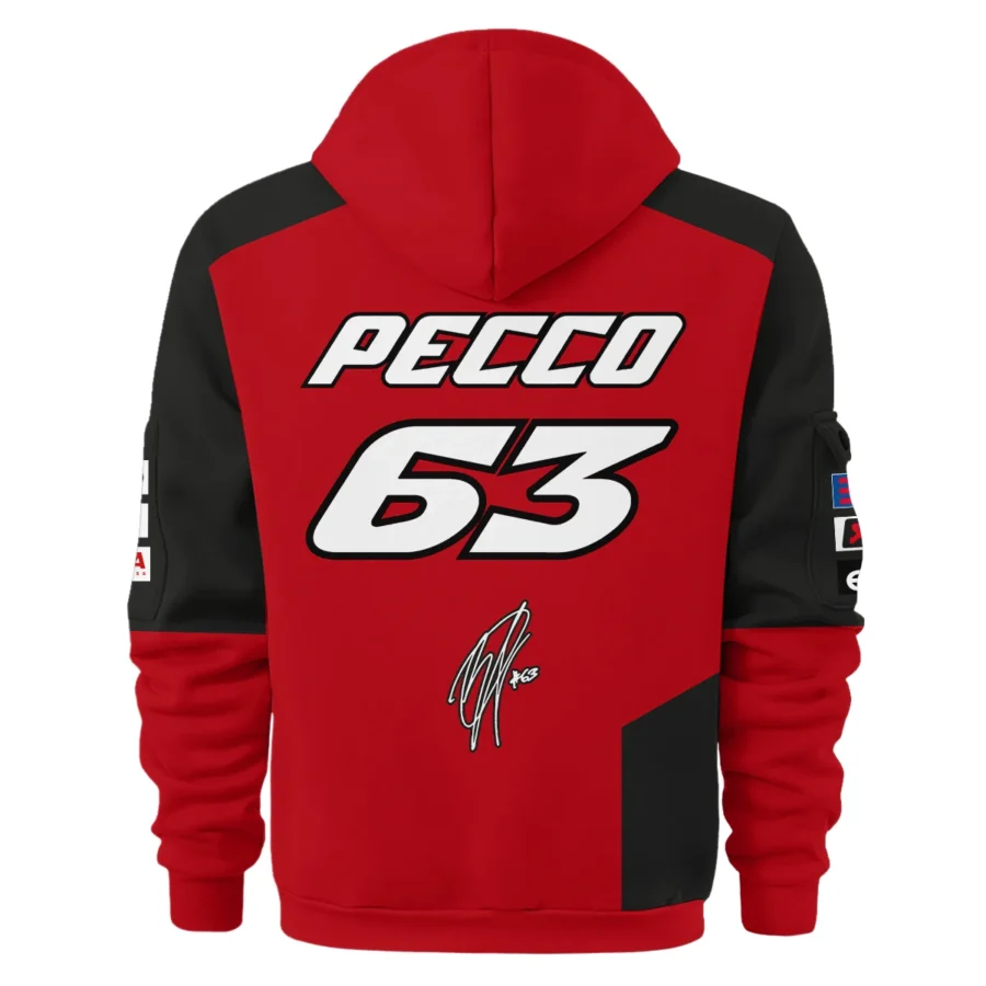 Francesco Bagnaia Ducati Lenovo Team Exclusive Logo Hoodie Half Zipper QTMTGP140525A3-HDF - Image 3