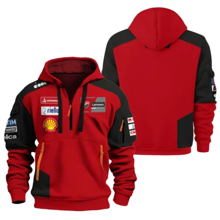 Ducati Lenovo Team Exclusive Logo Hoodie Half Zipper QTMTGP140525A1-HDF