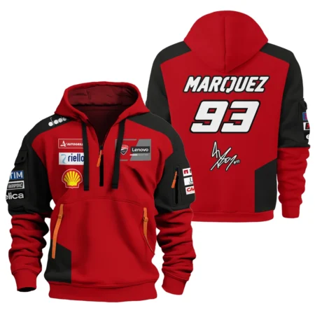 Marc Márquez Ducati Lenovo Team Exclusive Logo Hoodie Half Zipper QTMTGP140525A2-HDF