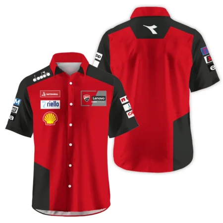 Ducati Lenovo Team Exclusive Logo Hawaiian Shirt QTMTGP140525A1-HW