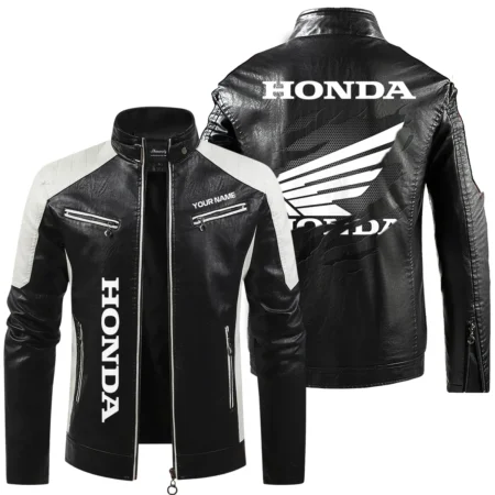 Honda Exclusive Logo Leather Jacket QTMO230625A1HON