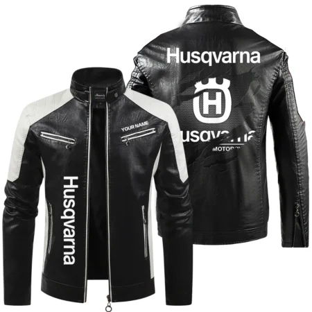 Husqvarna Exclusive Logo Leather Jacket QTMO230625A1HUS