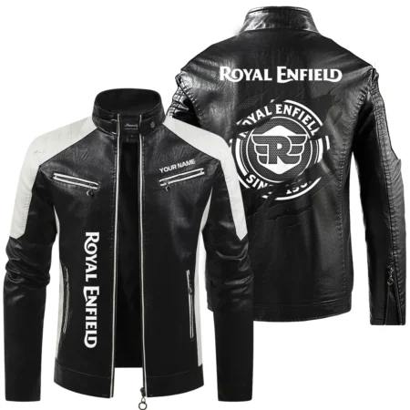Royal Enfield Exclusive Logo Leather Jacket QTMO230625A1ROY
