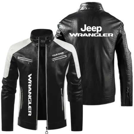 Jeep Wrangler Exclusive Logo Leather Jacket QTUT230625A1JWR