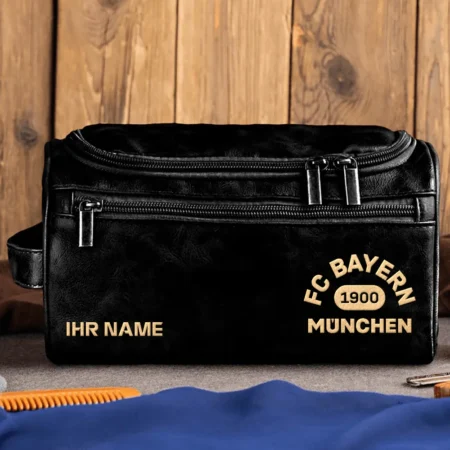 1900 FC Bayern München Exclusive Logo – Personalized Leather Toiletry Bag QTBUN180425A1FCB1900