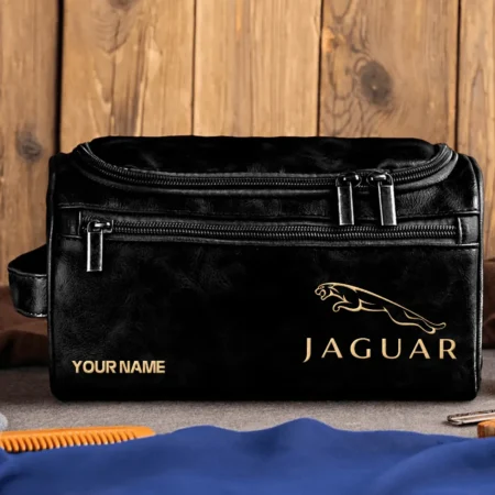 Jaguar Car Exclusive Logo - Personalized Leather Toiletry Bag QTCAR120625A2JAG