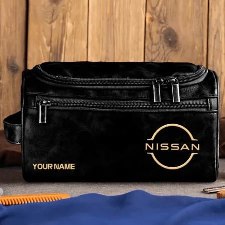 Nissan Car Exclusive Logo - Personalized Leather Toiletry Bag QTCAR120625A2NIS