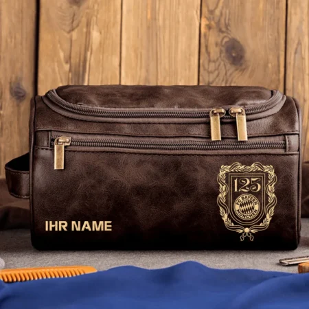 125 Anniversary FC Bayern München Exclusive Logo – Personalized Leather Toiletry Bag QTBUN180425A1FCB125