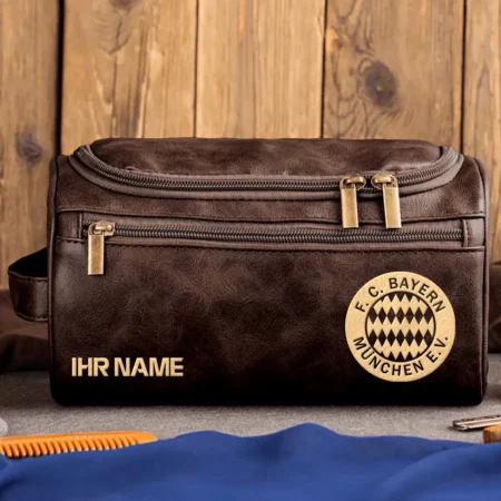 FC Bayern München 1970-1979 Exclusive Logo – Personalized Leather Toiletry Bag QTBUN180425A1FCBA9