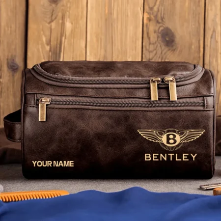 Bentley Car Exclusive Logo - Personalized Leather Toiletry Bag QTCAR120625A2BEN
