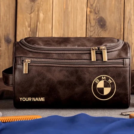 BMW Car Exclusive Logo - Personalized Leather Toiletry Bag QTCAR120625A2BMW