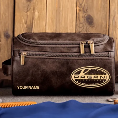 Pagani Car Exclusive Logo - Personalized Leather Toiletry Bag QTCAR120625A2PAG