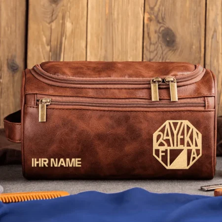 FC Bayern München 1919-1923 Exclusive Logo – Personalized Leather Toiletry Bag QTBUN180425A1FCBA4