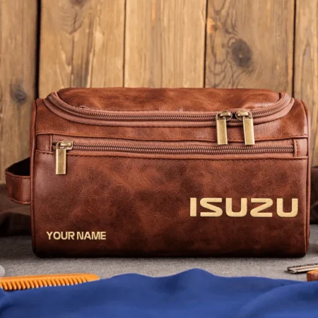 Isuzu Car Exclusive Logo - Personalized Leather Toiletry Bag QTCAR120625A2ISU