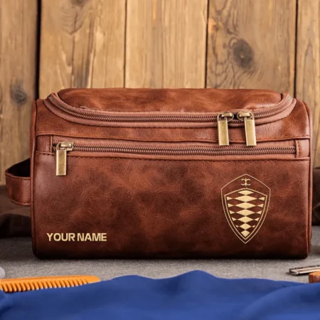 Koenigsegg Car Exclusive Logo - Personalized Leather Toiletry Bag QTCAR120625A2KOE
