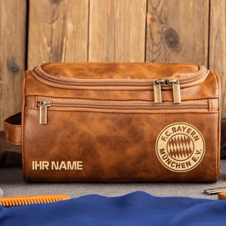 FC Bayern München 1979-1996 Exclusive Logo – Personalized Leather Toiletry Bag QTBUN180425A1FCBA10