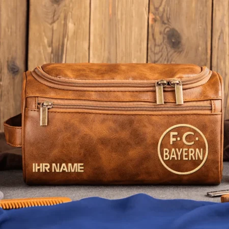 FC Bayern München 1954-1961 Exclusive Logo – Personalized Leather Toiletry Bag QTBUN180425A1FCBA6