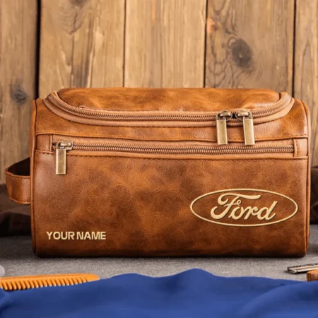 Ford Car Exclusive Logo - Personalized Leather Toiletry Bag QTCAR120625A2FOR