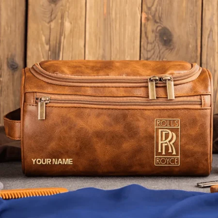 Rolls-Royce Car Exclusive Logo - Personalized Leather Toiletry Bag QTCAR120625A2ROL