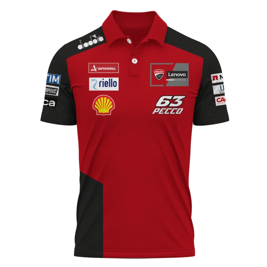 Francesco Bagnaia Ducati Lenovo Team Exclusive Logo Polo Shirt QTMTGP150525A3-PL - Image 2