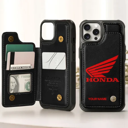 Honda Personalized Name - Leather Flip Wallet Phone Case QTMO270625A1HON