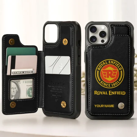Royal Enfield Personalized Name - Leather Flip Wallet Phone Case QTMO270625A1ROY