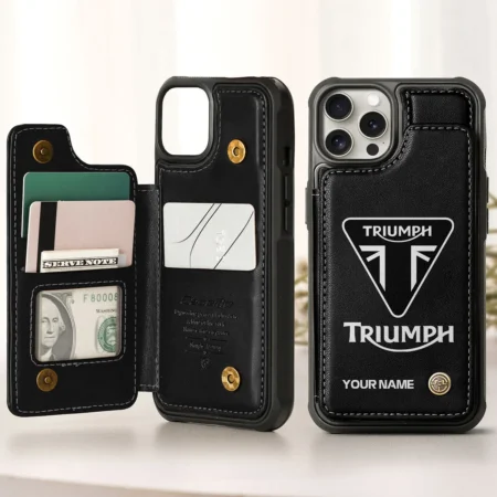 Triumph Personalized Name - Leather Flip Wallet Phone Case QTMO270625A1TRI
