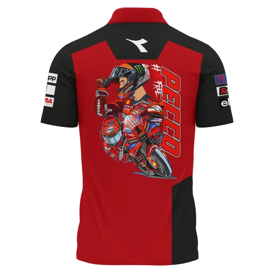 Francesco Bagnaia Ducati Lenovo Team Exclusive Logo Polo Shirt QTMTGP150525A3-PL - Image 3