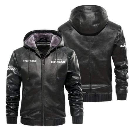 Isuzu D-MAX Exclusive Logo Hooded Leather Jacket QTUT230625A2ID