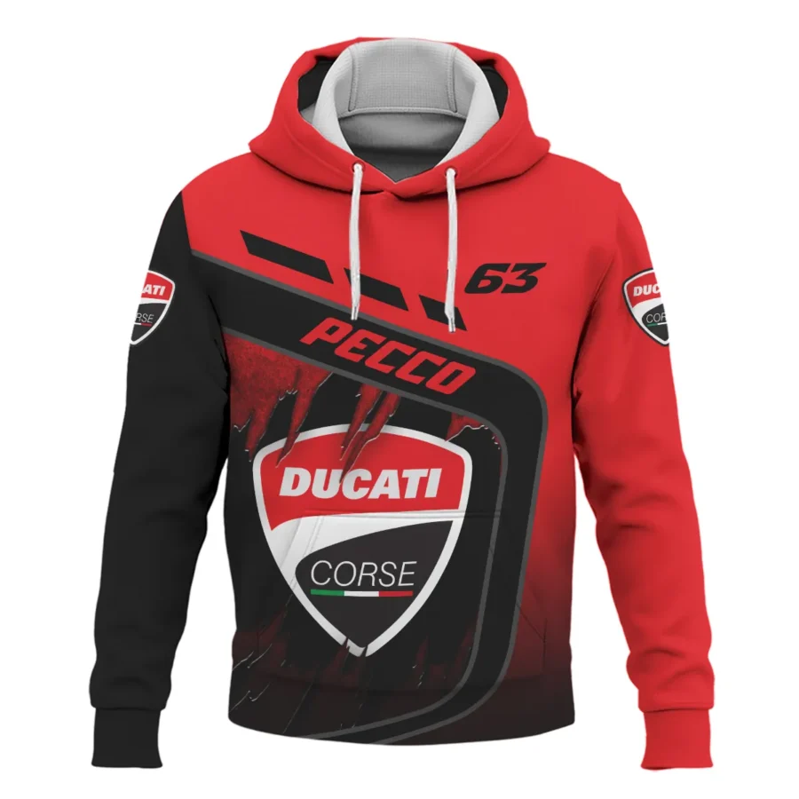 Francesco Bagnaia Ducati Lenovo Team Exclusive Logo Hoodie QTVAGP060625A7DUC-HD - Image 2