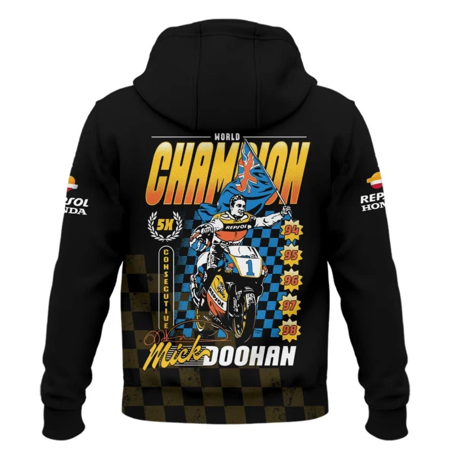 Mick Doohan Repsol Honda Exclusive Logo Zipper Hoodie QTMT090625A3-ZHD - Image 3