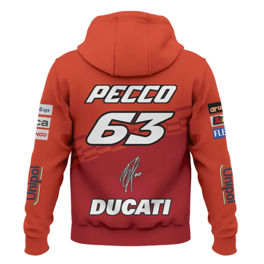 Francesco Bagnaia Ducati Lenovo Team  Exclusive Logo Zipper Hoodie QTVAGP060625A5DUC-ZHD - Image 3
