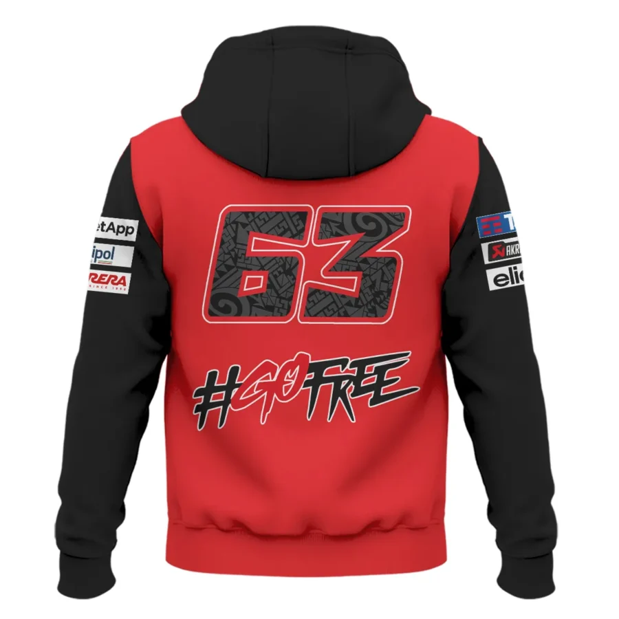 Francesco Bagnaia Ducati Lenovo Team  Exclusive Logo Zipper Hoodie QTVAGP110625A13DUC-ZHD - Image 3