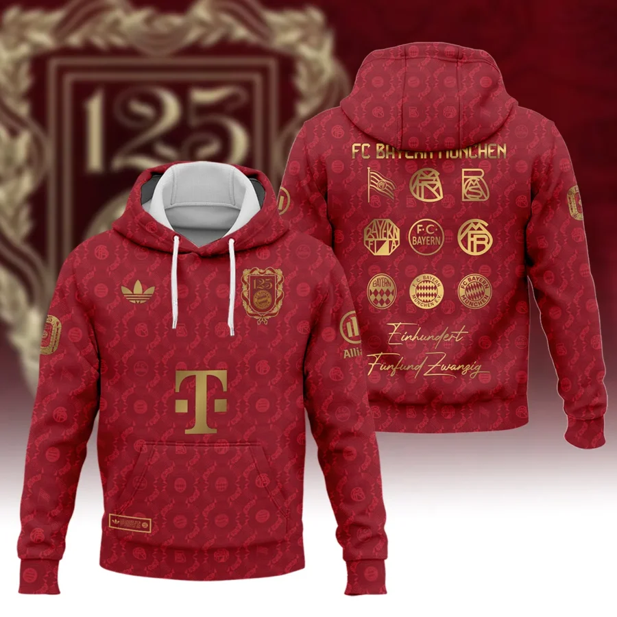 125 Anniversary FC Bayern München Exclusive Logo Hoodie QTFCB060525A1-HD