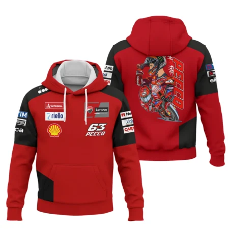Francesco Bagnaia Ducati Lenovo Team Exclusive Logo Hoodie QTMTGP150525A3-HD