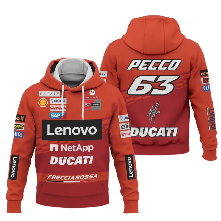 Francesco Bagnaia Ducati Lenovo Team Exclusive Logo Hoodie QTVAGP060625A5DUC-HD