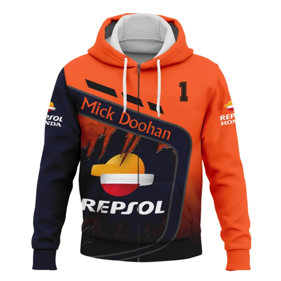 Mick Doohan Repsol Honda Exclusive Logo Zipper Hoodie QTMT090625A4-ZHD - Image 2