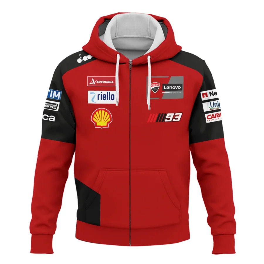 Marc Márquez Ducati Lenovo Team Exclusive Logo Zipper Hoodie QTMTGP150525A2-ZHD - Image 2