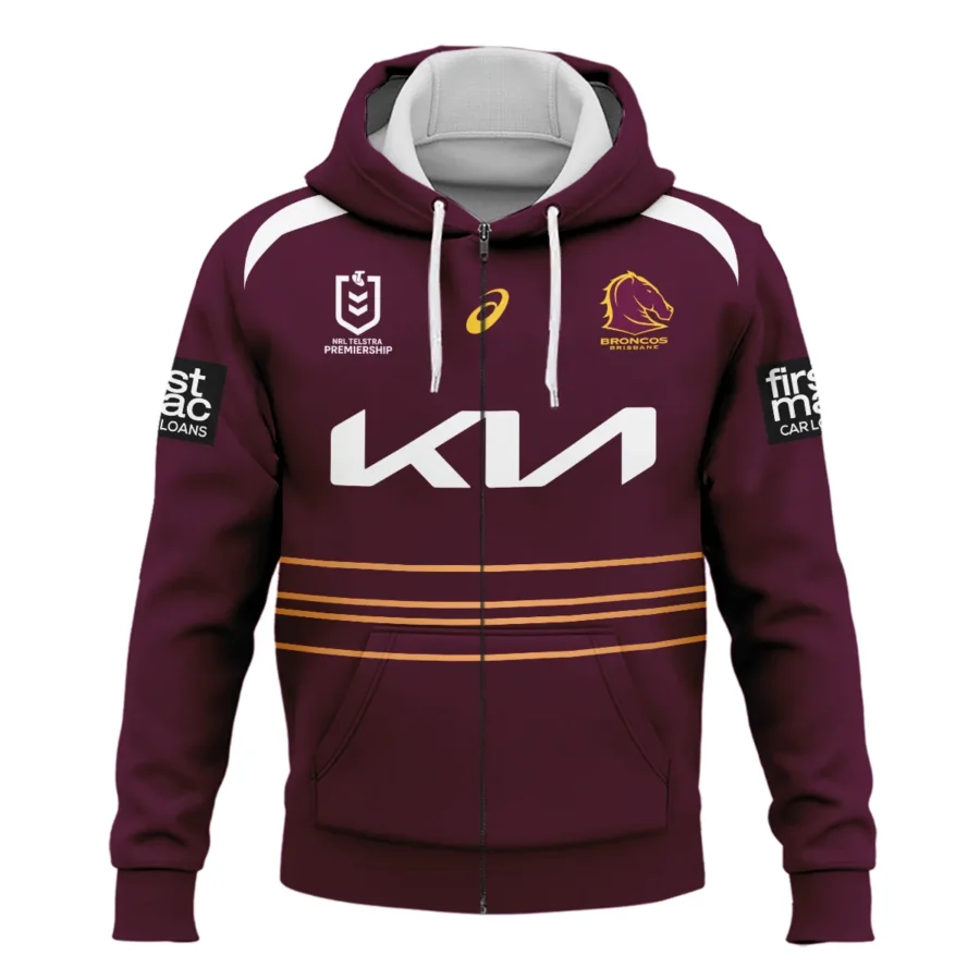 Brisbane Broncos NRL Exclusive Logo Zipper Hoodie QTVA050625NRL01BRI-ZHD - Image 2