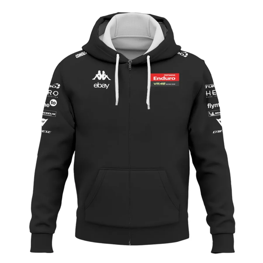 VR46 Racing Team Exclusive Logo Zipper Hoodie QTVAGP120625A15VR46-ZHD - Image 2