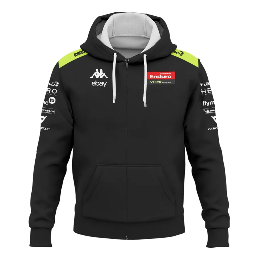 VR46 Racing Team Exclusive Logo Zipper Hoodie QTVAGP120625A16VR46-ZHD - Image 2